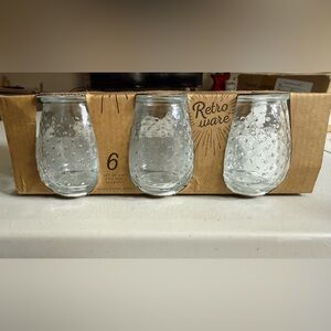 Retroware Clear Stemless Glasses Set